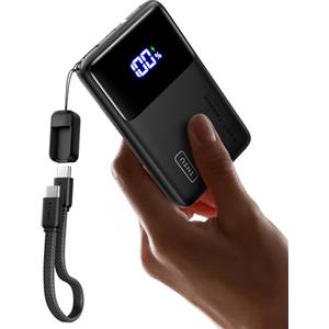 INIU 45W Power Bank, Mini 10000mAh Il Più Leggero Ricarica Rapida Portatile | Cavo USB C Staccabile, Idoneo per Volo, Essenziali da Viaggio, Powerbank per iPhone 18 17 16, Samsung, Xiaomi ecc.