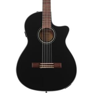 Fender CN-140SCE Nylon Chitarra Acustica, Tastiera Noce, Nero w/case, Include lezioni virtuali gratuite su Fender Play