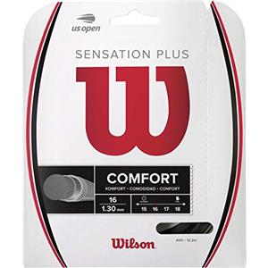 Wilson Sensation Plus, WR830020116 Corda per Racchette da Tennis, Calibro 16 (1.34 mm), Nero