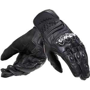 Dainese - Carbon 4 Short Gloves, Guanti Moto Corti in Pelle, con Protezioni delle Nocche in Carbonio, Uomo, Nero/Nero, XXXL