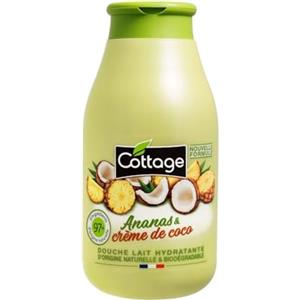 COTTAGE - Doccia Latte Idratante - Ananas e crema di cocco - 97% Ingredienti Di Origine Naturale - Made In France - 250 ml