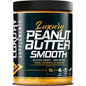 LS LUXURY SUPPLEMENTS BURRO DI ARACHIDI Proteico Senza Zuccheri Luxury Supplements ● Peanut Butter Qualità Italiana Smooth ● Burro d'Arachidi 100% Naturale Senza Olio di Palma Degrassato ● Crema Proteica Arachidi