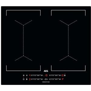 AEG Serie 6000 MultipleBridge Piano Cottura a Induzione 4 Fuochi da Incasso, IKE64453IB Superficie Antigraffio e Funzione AutoMax, 4 Zone di Cottura, 60 cm di larghezza, 580x510 mm, Nero
