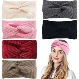 XSHAO® 6 Pcs Fascia Larghe per Capelli Donna, Fasce per Capelli Donna Estive Fasce Elastica Turbante Fascia per Capelli per Yoga/Sport/Corsa/Esercizio Fisico