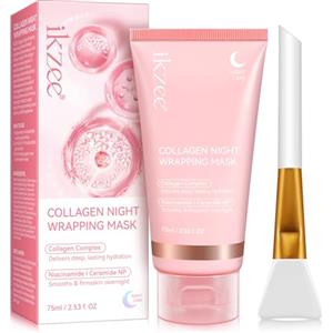 CCKULOOB Collagen Night Wrapping Mask, Bio Collagen Real Deep Mask, Maschera al Collagene, Collagen Film Viso, Korean Collagen Overnight Wrapping Peel Off Mask, Hydrolyzed Collagen Mask per Glowing Skin, 75ML