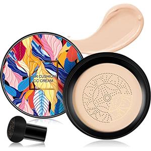 FRDUGA BB Cream, CC Cream, Crema Fondotinta, Mushroom Head Air Cushion BB Cream, Controllo olio idratante, per Trucco impeccabile, Anche Tonalità Della Pelle (Naturale)