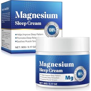 Generico Crema al magnesio da 3,17 once - Asciugatura rapida senza residui Facile da assorbire Lenisce la tensione muscolare Crema al magnesio topica per i piedi, lozione per la buona notte, da applicare