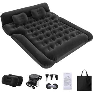 YOOHBERRYS Materasso Auto, 182 * 144cm Materasso ad Aria SUV con Pompa ad Aria e 2 Cuscini, Materassino ad Aria Gonfiabile per Auto Ispessito Floccato per Viaggi, Campeggio (182 * 144cm)