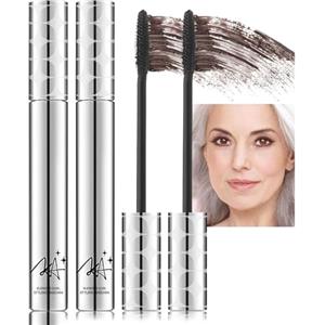 Getue Mascara marrone da 2 pezzi per donne mature, mascara volumizzante e allungante impermeabile per ciglia diradate e invecchiate | Delicato sugli occhi sensibili