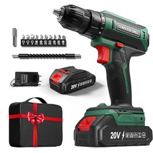 FAHEFANA Trapano Avvitatore Batteria 20V, Avvitatore a Batteria Max 42Nm, 2 Velocità Avvitatore Elettrico LED, Compatibile con Battery Makita, 25+1 Coppia, 2000mAh, Mandrino 10mm, per Riparazioni e DIY