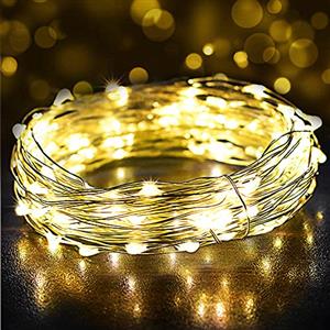 Suright Luci Stringa LED 12M 120 LEDs, Catene Luminose con USB Alimentata, Lucine Led Decorative Impermeabile per Natale Matrimonio Festa Interno Natalizie Compleanno Catena di Luci (Bianco Caldo)