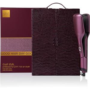 ghd Set Regalo Duet Style Cherry Chic, Piastra Asciugacapelli Professionale in Tonalità Rosso Ciliegia, con Elegante Cofanetto Viaggio, Capelli Lisci e Lucenti fino a 48H Senza Danni Termici