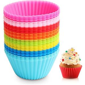 Naiocase Stampi per Dolci in Silicone, 32 Pirottini Riutilizzabili per Muffin, Torte, Budini, Focaccine, Gelati