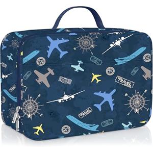 Clastyle Bolsa Termica Porta Alimentos Bebe Azul Aviones, Bolsa Almuerzo Infantil Transbordador Espacial Reutilizables, Bolsa Comida Niños para Viaje Picnic Guarderia