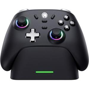 ECHTPower Controller per PC/ Switch, con Base di Ricarica, 1000Hz Polling Rate, Hall Joystick, 3 Modalità - 2.4GHz/BT/Cavo, Batteria 800mAh, Turbo, Vibrazione, Controller Gaming per PC/NS/Switch 2/iOS/Android