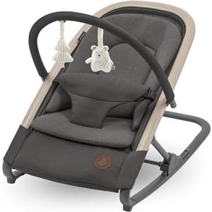 Maxi-Cosi Kori Sdraietta Neonati Ergonomica in Tessuto con Arco Gioco, 0-2 anni, 15 kg, Sdraietta a Dondolo con Movimento Naturale, Reclinabile e Pieghevole, Chiusura Compatta, Beyond Graphite