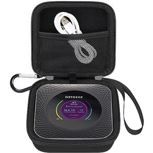 Elonbo Custodia per NETGEAR Nighthawk M1 MR1100 / M5 MR5200 / M6 / M6 Pro MR6500 5G Wireless WiFi Mobile Hotspot Router, tasca interna extra adatta al cavo, nero. (SOLO CASO)
