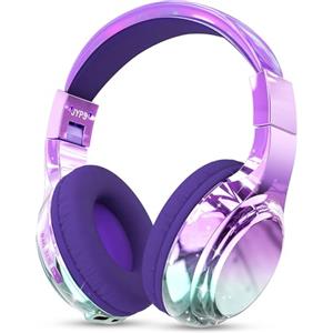 JYPS Cuffie Bluetooth Bambina, Metallico Cuffie Bambini Wireless,Cuffie Bluetooth Over Ear con Microfono per Bambini/Ragazza,Cuffie Senza Fili Pieghevoli Audio Stereo HD per TV/Musica/Scuola (Viola)