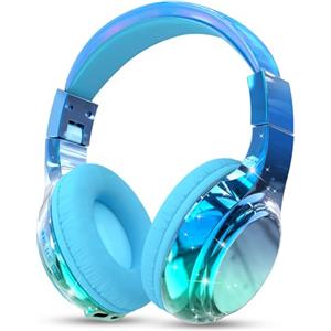 JYPS Cuffie Bluetooth Bambina, Metallico Cuffie Bambini Wireless,Cuffie Bluetooth Over Ear con Microfono per Bambini/Ragazza,Cuffie Senza Fili Pieghevoli Audio Stereo HD per TV/Musica/Scuola (blu)
