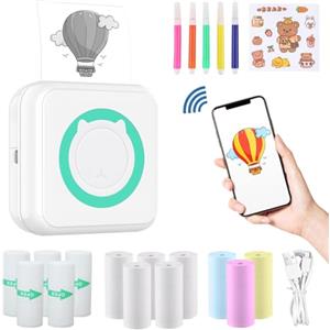 ZAKVOP stampanti portatili, stampanti, stampante fotografica portatile, stampanti termiche portatili, mini stampante adesiva, mini stampant foto portatil - verde