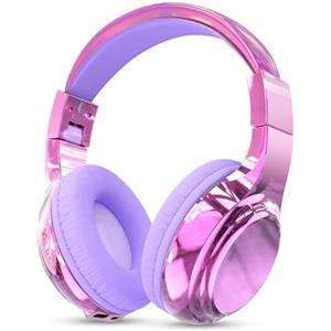 JYPS Cuffie Bluetooth Bambina, Metallico Cuffie Bambini Wireless,Cuffie Bluetooth Over Ear con Microfono per Bambini/Ragazza,Cuffie Senza Fili Pieghevoli Audio Stereo HD per TV/Musica/Scuola (Lavanda)