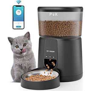 PUPPY KITTY Distributore Automatico Cibo per Gatti e Cani, 2.4G Wifi Mangiatoia Automatica con Timer, Funzione di Registrazione del Suono, Fino a 10 Pasti al Giorno