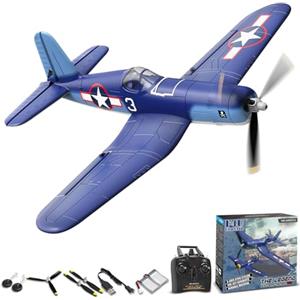 volantexrc F4U Corsair V2 4 Canali 2,4 GHz RC Aereo RTF con ricarica USB - Aereo Telecomandato per Principianti, Adulti