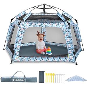 Funsland Tenda per Bambini, Tenda Gioco Bambini Cameretta Giardino Interno Esterno Castello Pop Up Casetta, Capanna Campeggio Ragazzo E Ragazza Regalo Natale Compleanno Kids Play Tent, Animali Marini