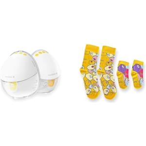 Medela Motion InBra Tiralatte elettrico indossabile + Medela Calzini coordinati mamma-bambino | Edizione limitata dell'artista svizzera Yael Anders
