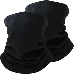 Shecret Confezione da 2 Scaldacollo Tubolare Invernale Termico per Uomo e Donna, Sciarpa Tubo Elasticizzata, Scaldacollo Antivento per Corsa, Escursionismo, Ciclismo, Sci, Moto - Nero