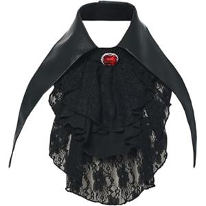 BPURB Collare in pizzo gotico con volant girocollo rinascimentale vittoriano girocollo falso collare per donne Steampunk Cosplay costume di Halloween, Nero , XXL