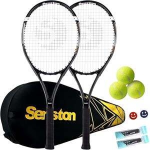 Senston Racchette da Tennis Professionali da 27" (68,5 cm), per 2 Giocatori, con Borsa, overgrip da tennis, smorzatore di vibrazioni
