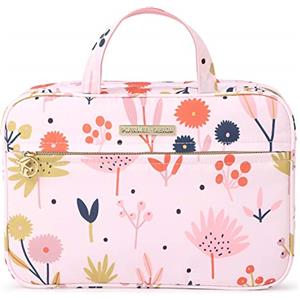 Dizdvizd Beauty Case da Viaggio per Donne, Grande Borsa da Toilette Con Gancio, Impermeabile Trousse Trucchi Cosmetici Organizer - Floreale