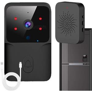Générique Campanello Video Senza Fili - Campanello Di Sicurezza Ring, Telecamera Di Allarme Di Ingresso | Campanello Intelligente A Basso Consumo Con Visione HD, Rilevatore Di Movimento, Citofono Wi-Fi