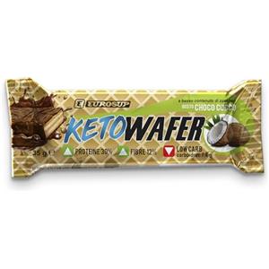 EUROSUP KETO WAFER - Gusto Choco Cocco - Fantastico wafer proteico da 35 g - High protein 30% - High Fiber 12% - Low sugar - Low Carb