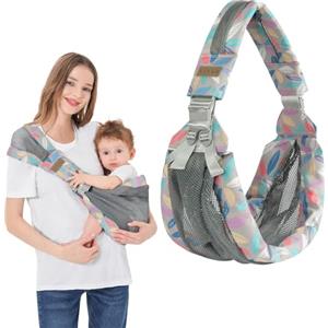 AUYAO Marsupio Neonato, Multifunzionale Fascia Porta Bebe, Marsupio Laterale per Neonati Fino a 20KG, per 3-36 Mesi, Portabebè Bambino Ergonomico, Traspirante e Regolabile