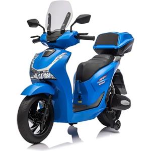 Generico Moto Scooter Elettrico Elettrica per Bambini 12V H o n d a SH 125i SH125 Scooter con Luci LED, Suoni, Rotelle Stabilizzatrici, Sella Confortevole (BLU)