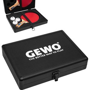 GEWO Doppia valigia per racchette da ping pong in alluminio - Custodia robusta per 2 racchette e 3 palline - Borsa da ping pong antiurto con chiusura sicura - Ideale per tornei e allenamento