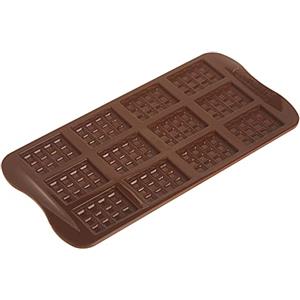 silikomart | SCG11 Stampo in Silicone per Cioccolatini TABLETTE, Antiaderente, 12 Cioccolatini Mini Tablette, Confezione da 1 Stampo per Dolci, Easy Choc, 38 x 28 mm, h 4 mm, Made in Italy