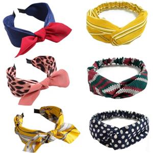 SITAKEGS 6PCS Fascia per Capelli, Cerchietti per Donna con Fiocco Largo Sciarpa Elastica Boho per Capelli, Nodo Cerchietto Capelli Donna Bandane con Stampa Accessori Carini per Donne e Ragazze -1