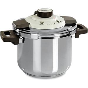 Barazzoni Pentola a Pressione Dual System Facile, capacità 4,5lt, ø 22cm, Acciaio Inox 18/10, Made in Italy, 4.5 Litri, Inossidabile