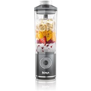 Ninja Blast Max Frullatore Portatile, 570 ml, Ricaricabile, Bicchiere Frullatore e Coperchio Anti-perdita, 3 Funzioni di Miscelazione, Smoothie, Frullati, Frutta Congelata, Grigio Freddo BC251EUGY