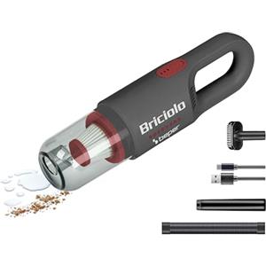 BEPER P202ASP401 Aspirabriciole ricaricabile, 55 W, Aspirabriciole Senza Fili, Compatto e Leggero, Aspira Liquidi e Solidi in Plastica con Filtro Hepa per Macchina o Casa, Capacità 400ml, Rosso/Grigio