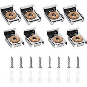Rayong 8 Pezzi Clip per Specchio, Ganci per Specchio a Muro, Clip Specchio, Clip per Montaggio a Specchio con prigionieri e Viti per Appendere Oggetti Incorniciati, Immagini, Specchi