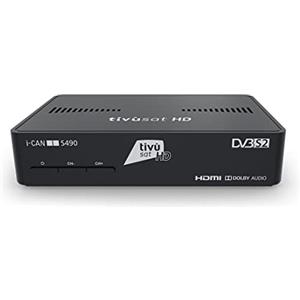 I-Can ICAN S490 - Decoder Digitale HD Tivùsat Ricevitore Satellitare HEVC DVBS2 HDMI Dolby TVSat i-Can Media Player, Nero