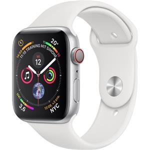 Apple Watch Series 4 (2018) | 44 mm | Alluminio | GPS + Cellular | argento | Cinturino Sport bianco