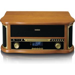 Lenco Giradischi Bluetooth Vintage Potenza 10W con Radio DAB e Trasmissione a Cinghia colore Legno - TCD-2571