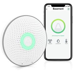 Airthings 2950 Wave Radon Rilevatore Intelligente di Radon con Monitoraggio di umidità e Temperatura, Preciso e Facile da Usare, senza Fili