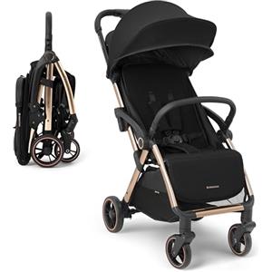 Kikka Boo Passeggino KikkaBoo EDEN, Passeggino fino a 22 kg, Ripiegamento automatico, Posizione reclinabile, Ultraleggero, Compatto, Nero