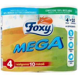 Foxy Carta Igienica Mega 4 Rotoli 2 Veli Decorato